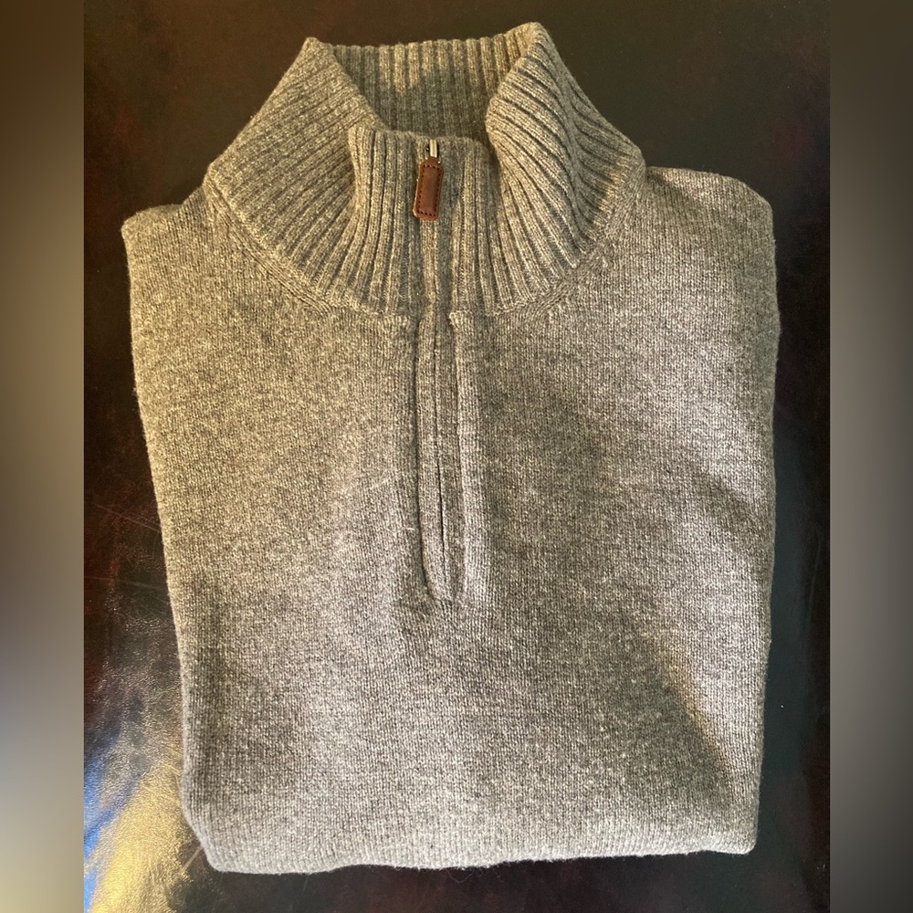 J. Crew 3/4 Zip Lambs Wool Sweater